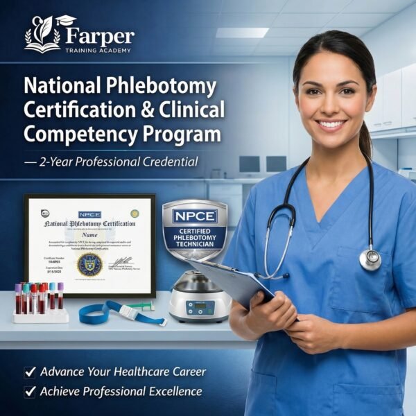 Farper Training Academy™ National Phlebotomy Certification & Clinical Competency Program — 2-Year Professional Credential